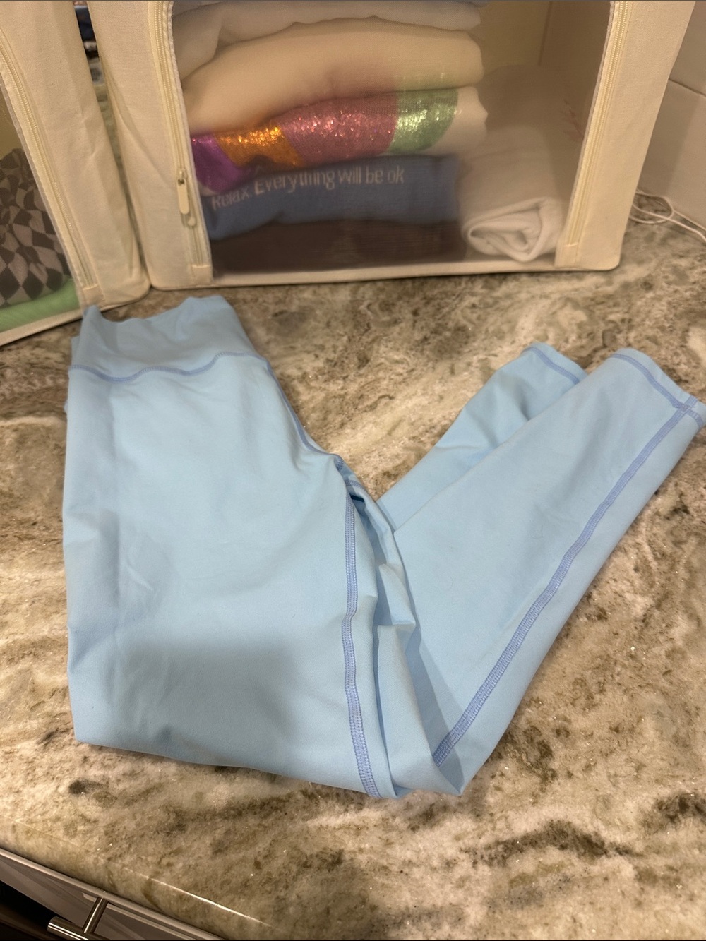 Braziliara Light Blue women’s booty scrunch Active Leggings sz Med  I never wore